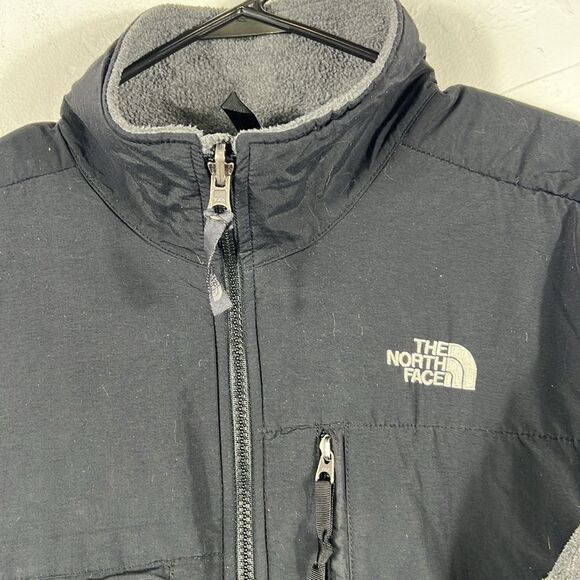 🔥🔥 THE NORTH FACE Men's Black and Gray Fleece Zip Jacket Men Size Medium - EUC - Picture 4 of 12